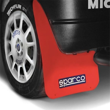 Sparco 03791RS Universal Mud Flap; Red - Pair